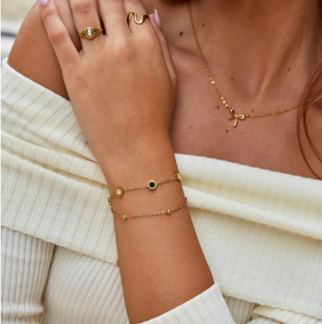 Onyx Weißer Stein Armband