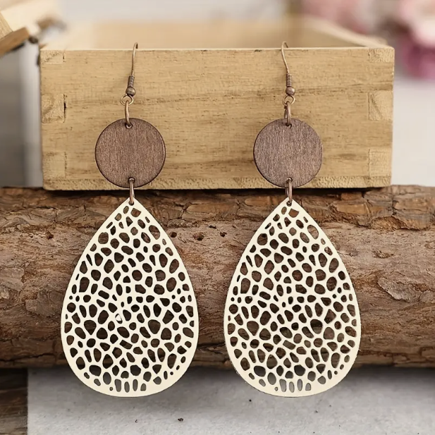 Tropfen Ohrringe aus Vintage Leder