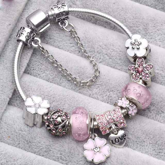 Rosa Vintage Silber Armbänder