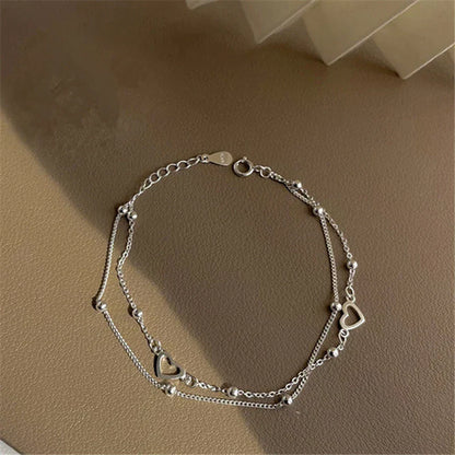 Verstellbares Herz-Armband aus Silber