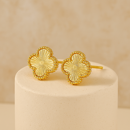 Kleeblatt Ohringe in Gold