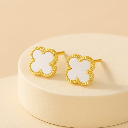 Kleeblatt Ohringe in Gold