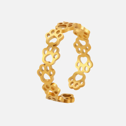 Verstellbarer Edelstahl-Pfotentattoo-Ring – Stilvoller Schmuck für Tierliebhaber